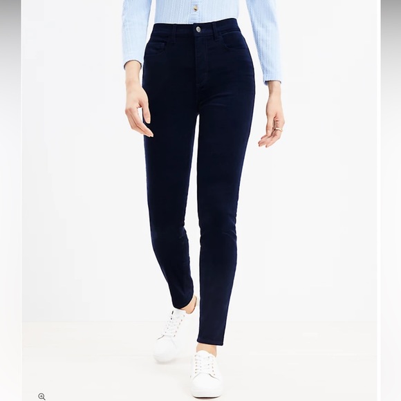 LOFT Pants - Loft 30/10 Curvy Super Skinny Deep Space Blue Preppy Minimalist Corduroy Pants